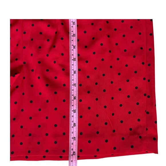 Ms Chaus Womens Dress Long Sleeve Red & Black Polka Dot Size 12 Vintage Holiday - Picture 8 of 11